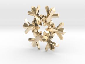 Snow Flake 6 Points F - 4cm in 14K Yellow Gold