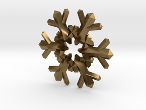 Snow Flake 6 Points F - 4cm in Natural Bronze