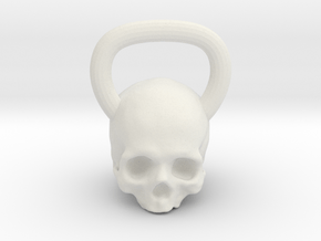 Kettlebell Skull in White Natural Versatile Plastic