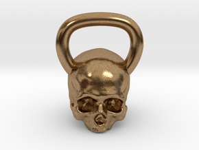 Kettlebell Skull in Natural Brass