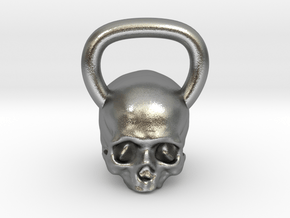 Kettlebell Skull in Natural Silver