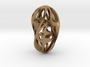 Twisty Spindle d4 in Natural Brass