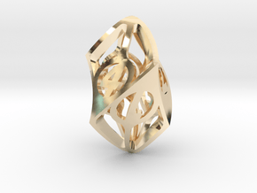 Twisty Spindle d6 in 14K Yellow Gold