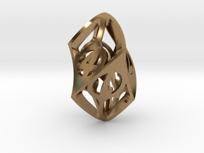 Twisty Spindle d6 in Natural Brass