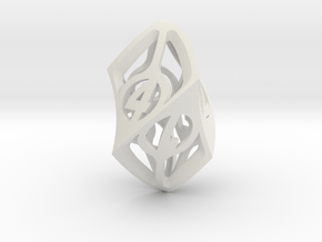 Twisty Spindle d6 in White Natural Versatile Plastic