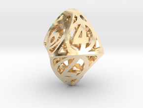 Twisty Spindle d8 in 14K Yellow Gold