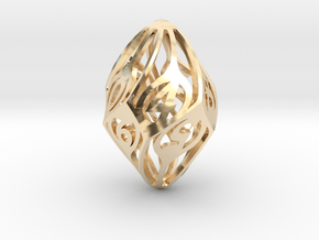 Twisty Spindle d10 in 14K Yellow Gold