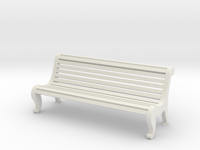 1:24 Park Bench with Back in White Natural Versatile Plastic
