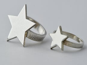 Silver Star Ring (large star) size 6 in Polished Silver