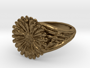 Gerbera Daisy Ring in Natural Bronze