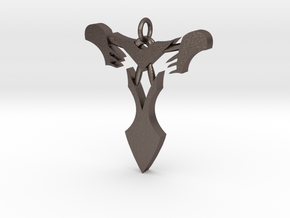 Pendentif Bionicle - "T" (Takanuva) in Polished Bronzed Silver Steel