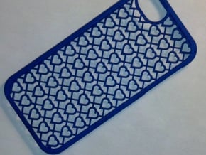 iPhone 5 Case- Hearts in Blue Processed Versatile Plastic