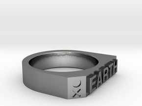 Earth Ring - Captain series - Mulder&Skully in Fine Detail Polished Silver