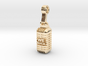 We Suck Vintage Microphone in 14K Yellow Gold