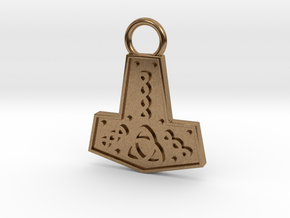 Mjolnir Pendant / Keychain in Natural Brass