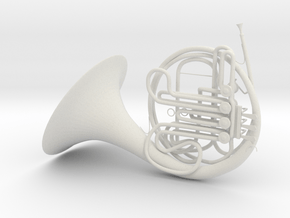 French Horn in White Natural Versatile Plastic