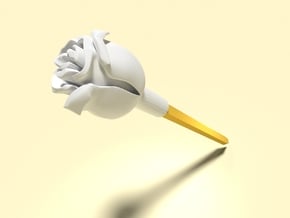 Rose (Pen Cap) in White Processed Versatile Plastic