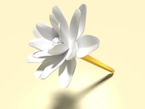Lotus (Pen Cap) in White Processed Versatile Plastic