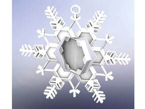 Snow Flake Ornament, Outer piece in White Natural Versatile Plastic