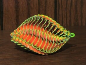 Mathematical Mollusca -  Orange/Green Ornament  in Tan Fine Detail Plastic