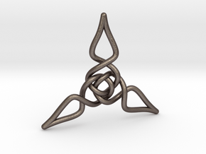 Triquetra Pendant 1 in Polished Bronzed Silver Steel
