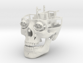 Full Animatronic Skull in White Natural Versatile Plastic