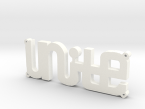 "UNITE" Bracelet Charm in White Processed Versatile Plastic