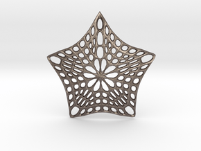 Decorative Ornament 'Star' in Polished Bronzed Silver Steel