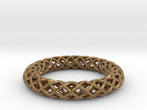 Wire mesh ring (US 6¼) in Natural Brass