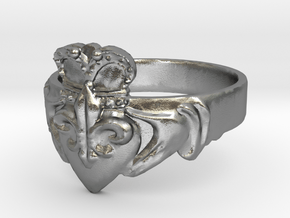 NOLA Claddagh, Ring Size 8 in Natural Silver