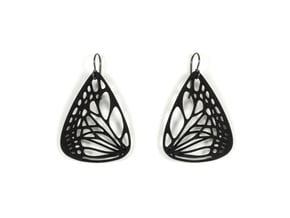 Colorful Butterfly Earrings (L) in Black Natural Versatile Plastic