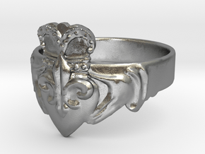 NOLA Claddagh, Ring Size 13 in Natural Silver