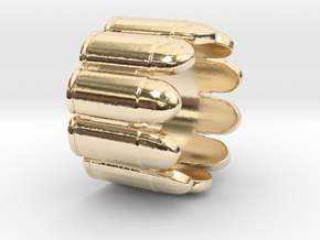 Pistol Bullets, 10, Thick, Ring Size 6 in 14K Yellow Gold