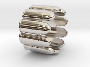Pistol Bullets, 10, Thick, Ring Size 6 in Platinum
