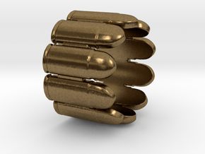 Pistol Bullets, 10, Thick, Ring Size 6 in Natural Bronze