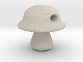 Baby Portabella Mushroom Bead in Natural Sandstone
