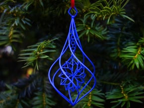 Christmas Tree Ornament (Bauble) - Snowflake in Blue Processed Versatile Plastic