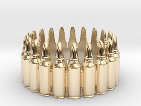 7.62x39 Bullet Round Ring #1, Ring Size 10 in 14K Yellow Gold