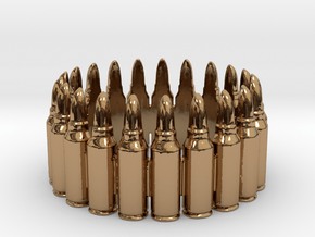 7.62x39 Bullet Round Ring #1, Ring Size 10 in Polished Brass