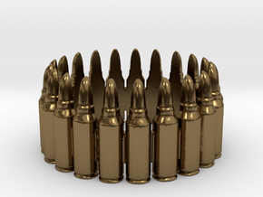 7.62x39 Bullet Round Ring #1, Ring Size 10 in Polished Bronze