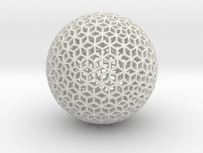Diamond Sphere Mesh in White Natural Versatile Plastic