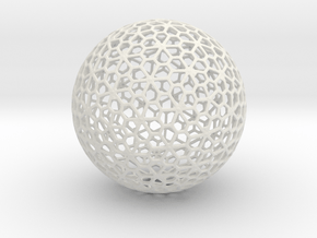 Floral Pattern Sphere in White Natural Versatile Plastic