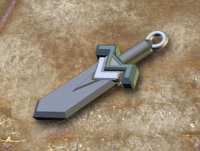 Dark Steel Sword Pendant in Polished Bronzed Silver Steel