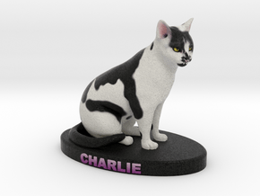 Custom Cat Figurine - Charlie in Full Color Sandstone