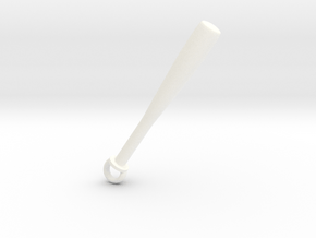 BASEBALL BAT (Pendant or Earring) in White Processed Versatile Plastic