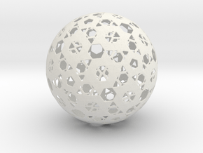 Hexa Mesh Sphere in White Natural Versatile Plastic