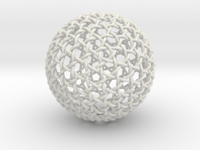 Hexa Weave Sphere in White Natural Versatile Plastic