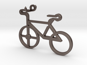 Bicycle Pendant in Polished Bronzed Silver Steel