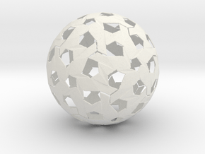 Hexagonal Weave Sphere in White Natural Versatile Plastic