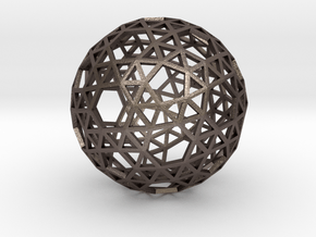 Triangulated Sphere in Polished Bronzed Silver Steel